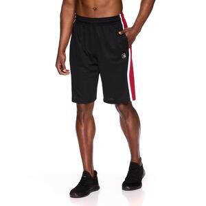 Y2K AND1 Mens Basketball Workout Shorts Drawstring Small Red Black 9.5" Inseam